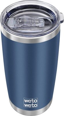 WETOWETO 20oz Tumbler. Stainless Steel Vacuum Insulated Coffee Travel Mug. Double Wall Powder Coated Insulated Coffee Mug Travel Mug with Lid Thermal Cup for Outdoor (Navy Blue. 1 Pack)