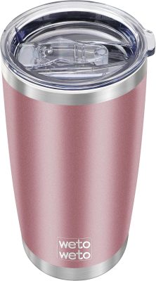 WETOWETO 20oz Insulated Stainless Steel Tumbler. Double Wall Vacuum Travel Coffee Mug. Powder Coated Tumbler Cup (Rose Gold.1)