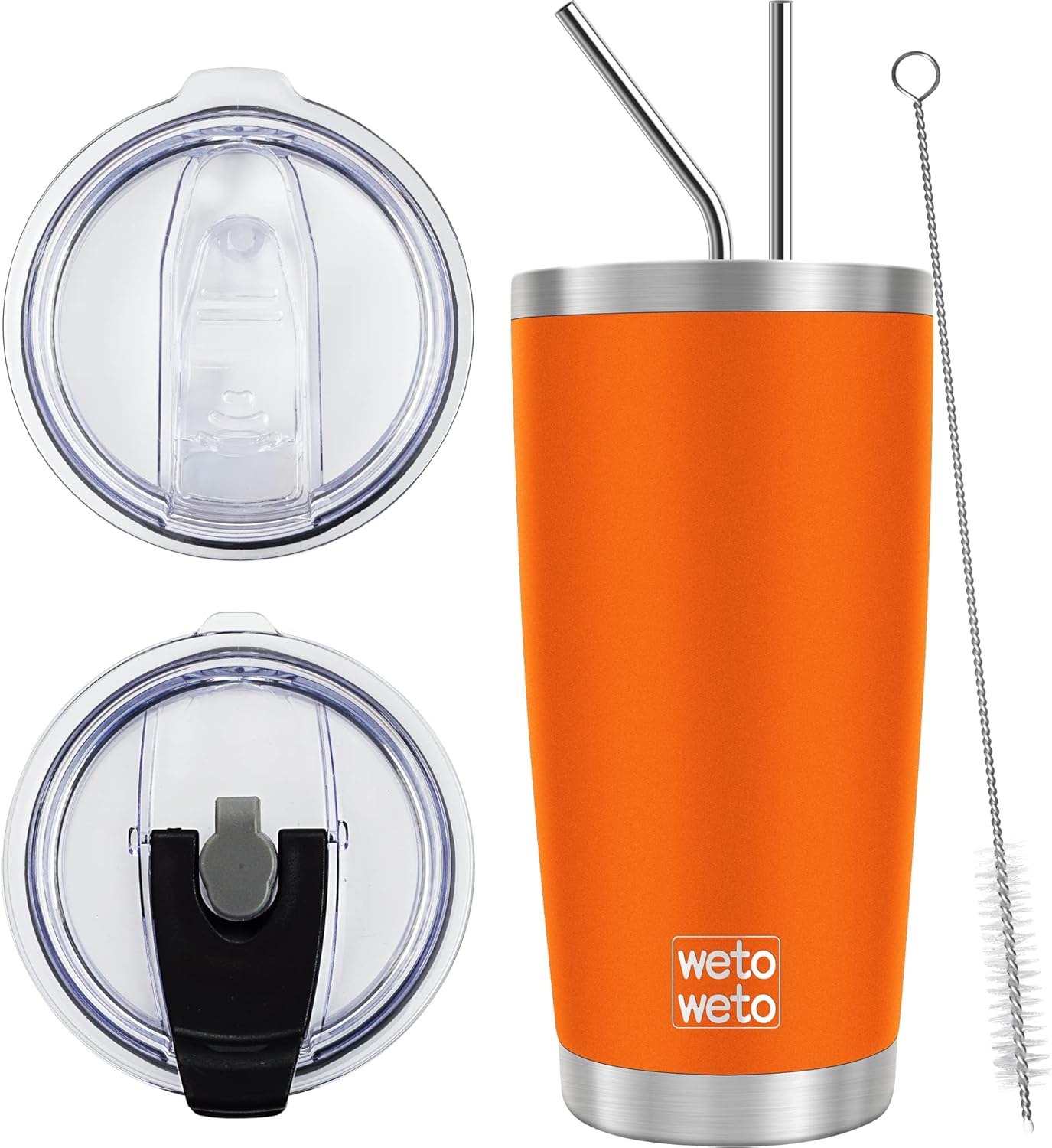 WETOWETO 20oz Insulated Stainless Steel Tumbler. (Orange. 1 Pack)